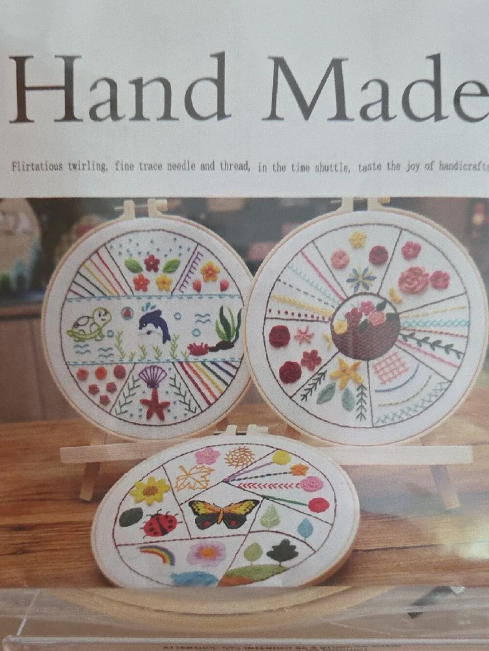 Hand Made NIP Multicolor Embroidery Hoop Wall Art Kit